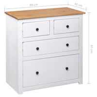 Thumbnail for Sideboard Weiß 80x40x83 cm Kiefernholz Panama