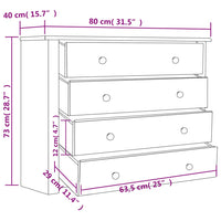 Thumbnail for Sideboard Grau 80x40x73 cm Kiefernholz Panama