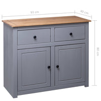 Thumbnail for Sideboard Grau 93x40x80 cm Kiefernholz Panama