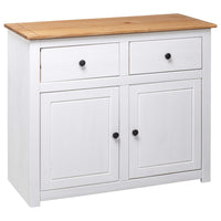 Thumbnail for Sideboard Weiß 93x40x80 cm Kiefernholz Panama