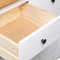 Thumbnail for Sideboard Weiß 93x40x80 cm Kiefernholz Panama
