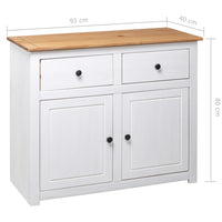Thumbnail for Sideboard Weiß 93x40x80 cm Kiefernholz Panama