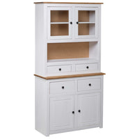 Thumbnail for Highboard Weiß 93x40,5x180 cm Kiefernholz Panama