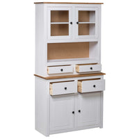 Thumbnail for Highboard Weiß 93x40,5x180 cm Kiefernholz Panama