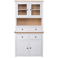 Thumbnail for Highboard Weiß 93x40,5x180 cm Kiefernholz Panama