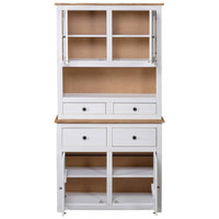 Thumbnail for Highboard Weiß 93x40,5x180 cm Kiefernholz Panama