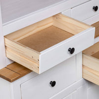 Thumbnail for Highboard Weiß 93x40,5x180 cm Kiefernholz Panama