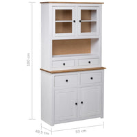 Thumbnail for Highboard Weiß 93x40,5x180 cm Kiefernholz Panama