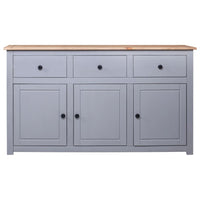 Thumbnail for Sideboard Grau 135x40x80 cm Kiefernholz Panama