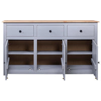Thumbnail for Sideboard Grau 135x40x80 cm Kiefernholz Panama