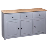 Thumbnail for Sideboard Grau 135x40x80 cm Kiefernholz Panama