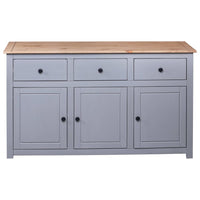 Thumbnail for Sideboard Grau 135x40x80 cm Kiefernholz Panama