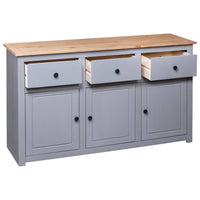 Thumbnail for Sideboard Grau 135x40x80 cm Kiefernholz Panama