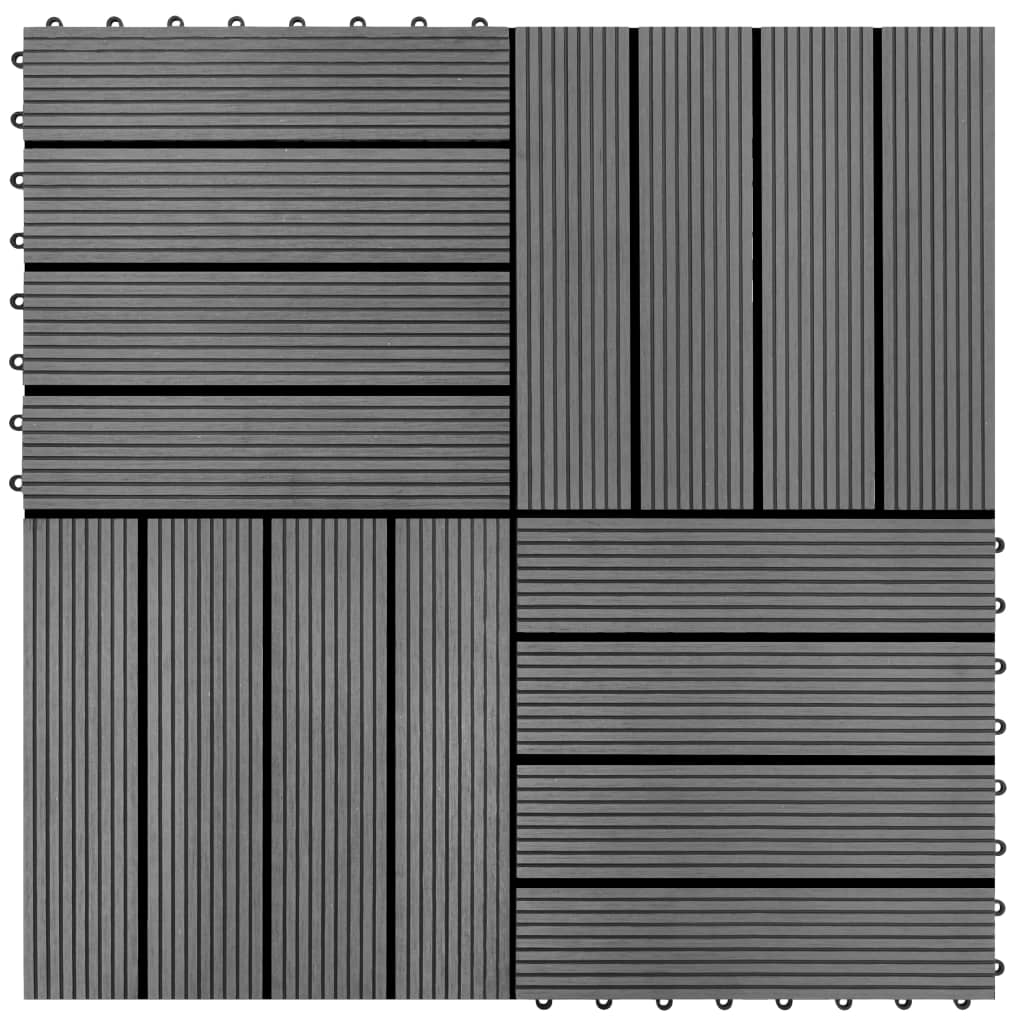 22 Stk. Terrassenfliesen 30 x 30 cm 2 qm WPC Grau