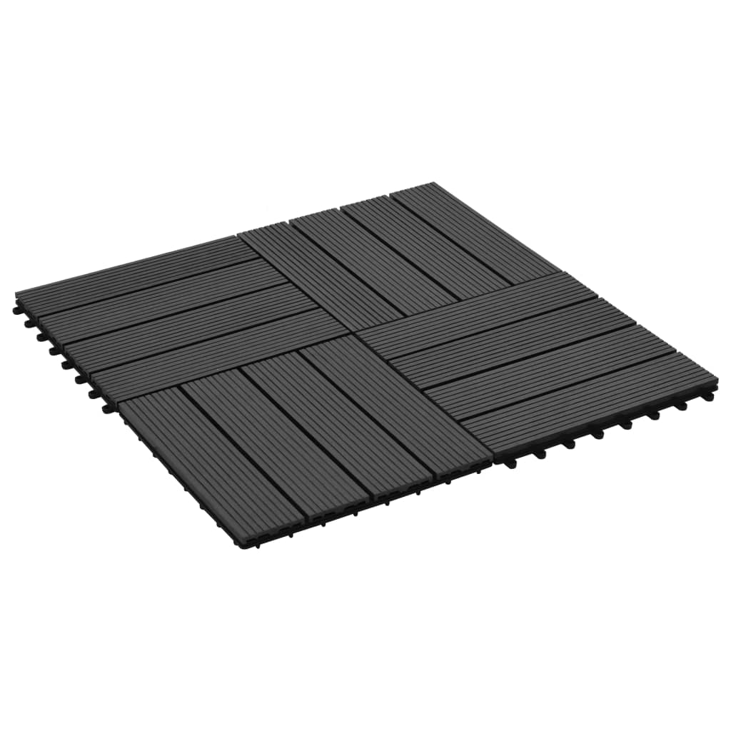 22 Stk. Terrassenfliesen 30 x 30 cm 2 qm WPC Schwarz