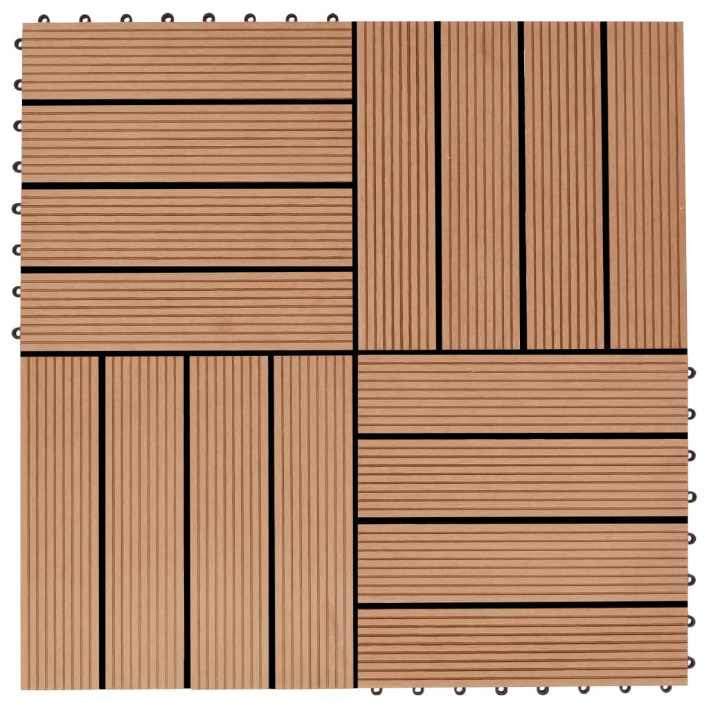 22 Stk. Terrassenfliesen 30 x 30 cm 2 qm WPC Teakholzfarbe