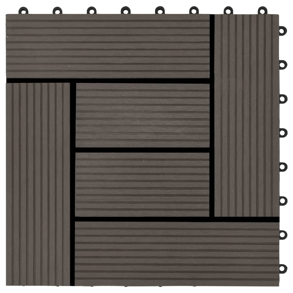 22 Stk. Terrassenfliesen 30 x 30 cm 2 qm WPC Dunkelbraun