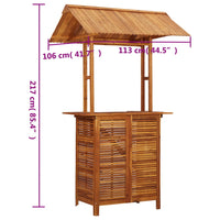 Thumbnail for Outdoor-Bartisch mit Dach 113x106x217 cm Akazie Massivholz