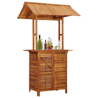 Thumbnail for Outdoor-Bartisch mit Dach 113x106x217 cm Akazie Massivholz