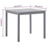 Thumbnail for Gartentisch Grau 80x80x74 cm Massivholz Akazie