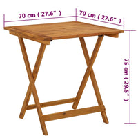 Thumbnail for Gartentisch Klappbar 70x70x75 cm Massivholz Akazie