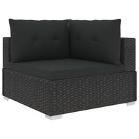 Thumbnail for 6-tlg. Garten-Lounge-Set mit Kissen Poly Rattan Schwarz