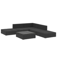 Thumbnail for 6-tlg. Garten-Lounge-Set mit Kissen Poly Rattan Schwarz
