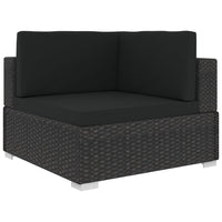 Thumbnail for 6-tlg. Garten-Lounge-Set mit Kissen Poly Rattan Schwarz