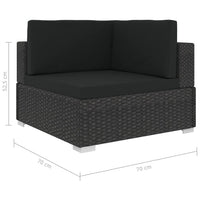 Thumbnail for 6-tlg. Garten-Lounge-Set mit Kissen Poly Rattan Schwarz