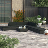 Thumbnail for 8-tlg. Garten-Lounge-Set mit Auflagen Poly Rattan Schwarz