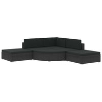 Thumbnail for 6-tlg. Garten-Lounge-Set mit Auflagen Poly Rattan Schwarz
