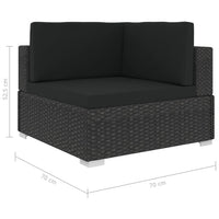 Thumbnail for 6-tlg. Garten-Lounge-Set mit Auflagen Poly Rattan Schwarz