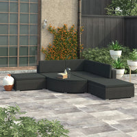 Thumbnail for 6-tlg. Garten-Lounge-Set mit Auflagen Poly Rattan Schwarz