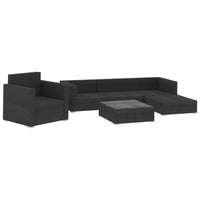 Thumbnail for 6-tlg. Garten-Lounge-Set mit Auflagen Poly Rattan Schwarz