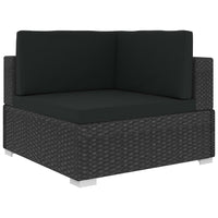 Thumbnail for 6-tlg. Garten-Lounge-Set mit Auflagen Poly Rattan Schwarz