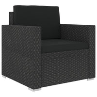 Thumbnail for 6-tlg. Garten-Lounge-Set mit Auflagen Poly Rattan Schwarz