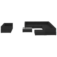Thumbnail for 10-tlg. Garten-Lounge-Set mit Auflagen Poly Rattan Schwarz