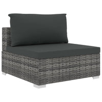 Thumbnail for 12-tlg. Garten-Lounge-Set mit Auflagen Poly Rattan Grau