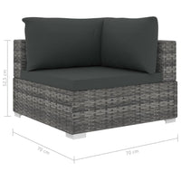 Thumbnail for 12-tlg. Garten-Lounge-Set mit Auflagen Poly Rattan Grau