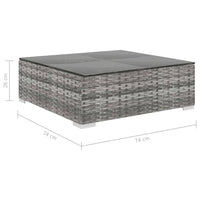 Thumbnail for 12-tlg. Garten-Lounge-Set mit Auflagen Poly Rattan Grau