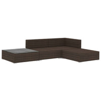 Thumbnail for 4-tlg. Garten-Lounge-Set mit Auflagen Poly Rattan Braun
