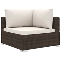 Thumbnail for 4-tlg. Garten-Lounge-Set mit Auflagen Poly Rattan Braun
