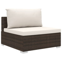 Thumbnail for 4-tlg. Garten-Lounge-Set mit Auflagen Poly Rattan Braun