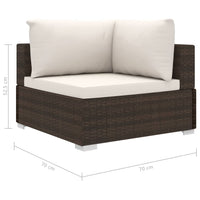 Thumbnail for 4-tlg. Garten-Lounge-Set mit Auflagen Poly Rattan Braun