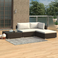 Thumbnail for 4-tlg. Garten-Lounge-Set mit Auflagen Poly Rattan Braun