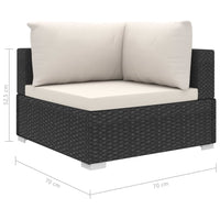Thumbnail for 4-tlg. Garten-Lounge-Set mit Auflagen Poly Rattan Schwarz