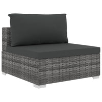 Thumbnail for 5-tlg. Garten-Lounge-Set mit Auflagen Poly Rattan Grau