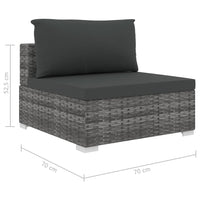 Thumbnail for 5-tlg. Garten-Lounge-Set mit Auflagen Poly Rattan Grau