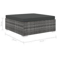 Thumbnail for 5-tlg. Garten-Lounge-Set mit Auflagen Poly Rattan Grau