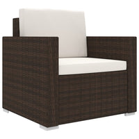 Thumbnail for 11-tlg. Garten-Lounge-Set mit Auflagen Poly Rattan Braun